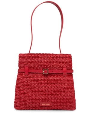 MANU Atelier Mini Tote Du Jour Crochet-Knit Tote Bag - Red