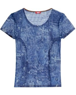 DIESEL Printed T-Shirt - Blue