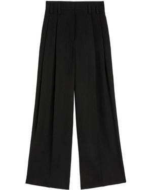 Jil Sander Silk Pleated Trousers - Black