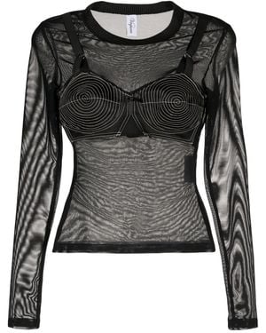 VAQUERA Top de malla - Negro