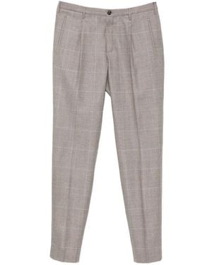 Incotex Check-Pattern Trousers - Grey