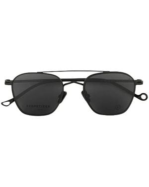Eyepetizer Ice Clip-On Geometric-Frame Sunglasses - Black