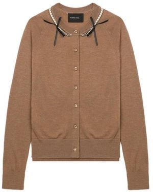 Simone Rocha Cardigan Mit Perlen - Braun