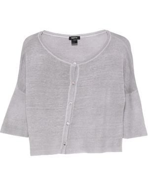 Avant Toi Cardigan En Maille Fine - Gray