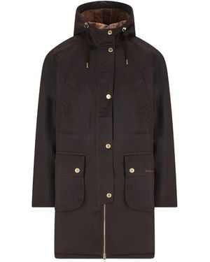 Barbour Drawstring-Hood Waxed-Cotton Jacket - Black