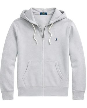Ralph Lauren Logo-Embroidered Zip-Up Hoodie - Grey