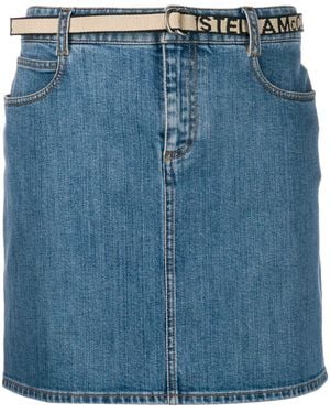 Stella McCartney Belted Denim Skirt - Blue