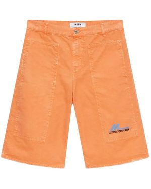 MSGM Pocket Denim Shorts - Orange