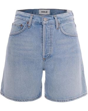 Agolde High Waist Shorts - Blauw