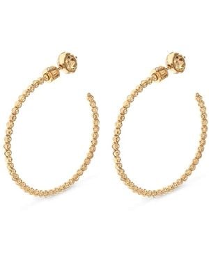 Officina Bernardi 18Kt Moon Diamond Large Hoop Earrings - Metallic