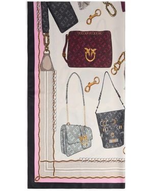 Pinko Printed Twill Scarf - Gray