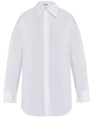 Loewe Draped Cotton Shirt - White