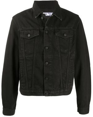 Off-White c/o Virgil Abloh Slim Arrows Logo Denim Jacket - Black