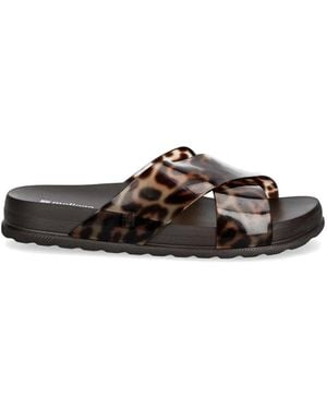 Melissa Leopard-Print Crossover Sandals - White