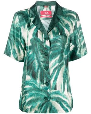 F.R.S For Restless Sleepers Palmtree-Print Silk Shirt - Green