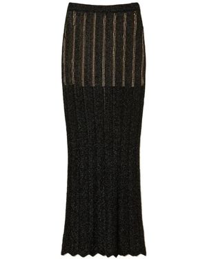 Twinset Long Knit Skirt With Lurex - Black