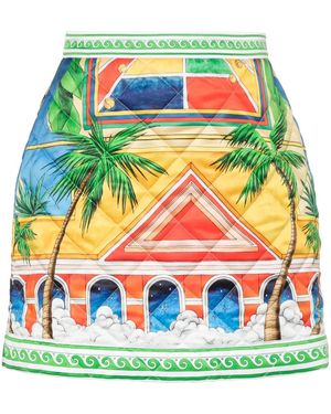 CASABLANCA Triomphe D'orange Quilted Mini Skirt - Grey