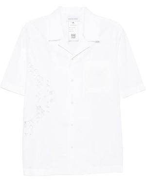Marine Serre Lace-Insert Short-Sleeves Shirt - White