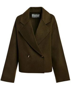 Essentiel Antwerp Double-Breasted Oversized Jacket - Green