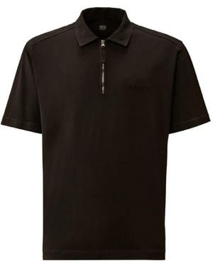 C.P. Company 1020 Logo-Embroidered Zip-Up Polo Shirt - Black