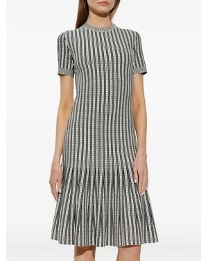 McQueen Striped Knit Dress - White