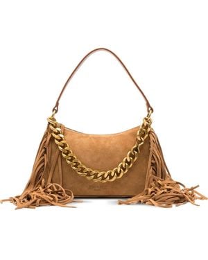 Twinset Fringed-Trim Chain-Link Shoulder Bag - Brown