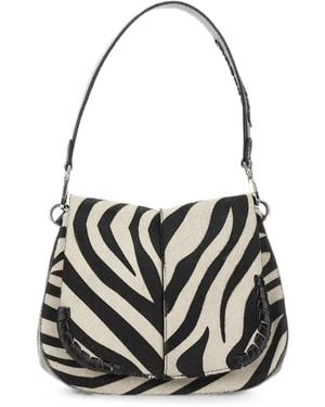 Gianni Chiarini Helena Zebra-Print Shoulder Bag - White