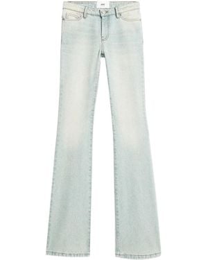 Ami Paris Low-Rise Bootcut Jeans - Blue