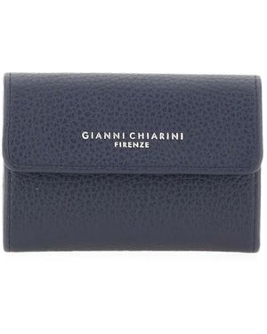Gianni Chiarini Dollaro Hammered Leather Wallet - Blue