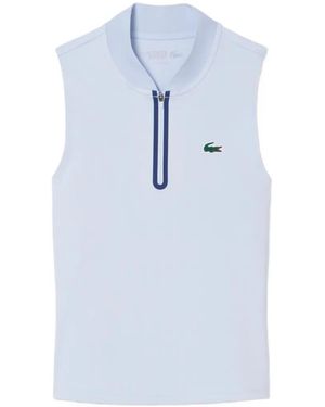 Lacoste Haut De Sport Sans Manches Zippé - Blue