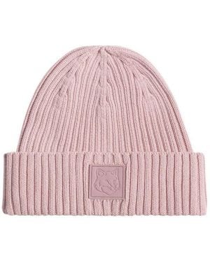 Maison Kitsuné Logo-patch Beanie - Pink