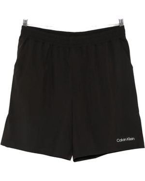 Calvin Klein Pantalones Cortos De Chándal Con Logo Estampado - Negro