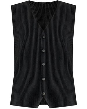 Homme Plissé Issey Miyake Pleated V-Neck Waistcoat - Black