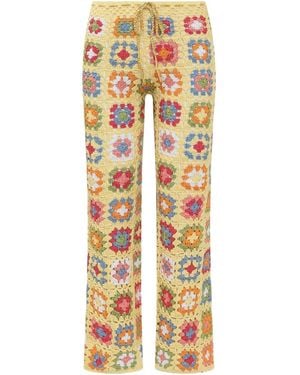 MIXIK Pantalones bordados - Amarillo