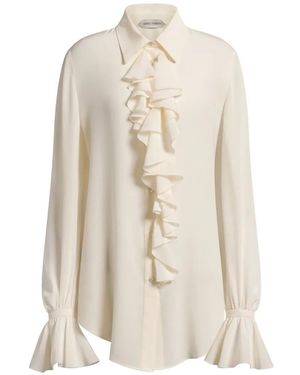 Alberta Ferretti Bluse Mit Rüschen - Weiß