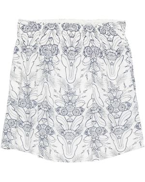 Marc O' Polo Floral-Print Skirt - White