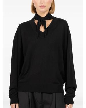 Plan C Jersey con cuello en V - Negro