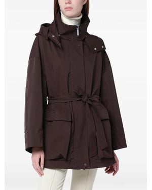 Herno Hooded Belted Coat - Brown