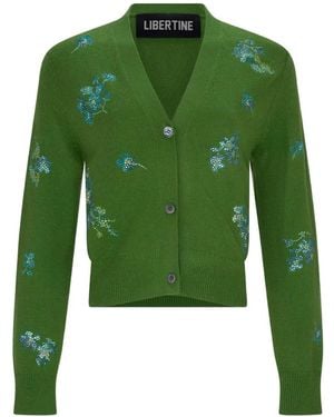 Libertine Bluebell Lane Shrunken Cardigan - Green
