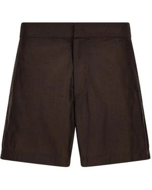 Ferragamo Monogram Bermuda Shorts - Black