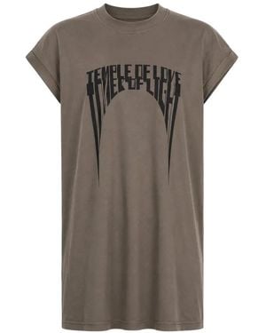 Rick Owens Graphic-Print Cap-Sleeve T-Shirt - Grey