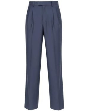 Isaia Pleated Tailored Pants - Blue