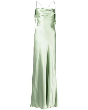 Michelle Mason Bias-Cut Cowl Neck Gown - Green