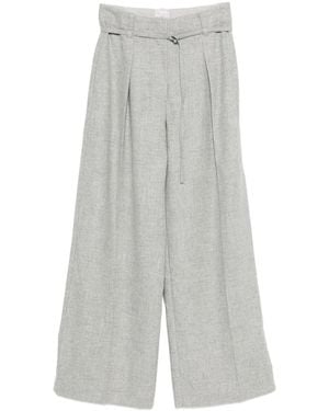 Brunello Cucinelli Pleated Belted Trousers - Grey
