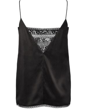 Eres Camisola Pensée con ribete de encaje - Negro