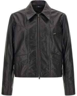 Amiri Zip-Up Leather Jacket - Black
