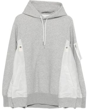 Sacai Sudadera con capucha y cremallera - Gris