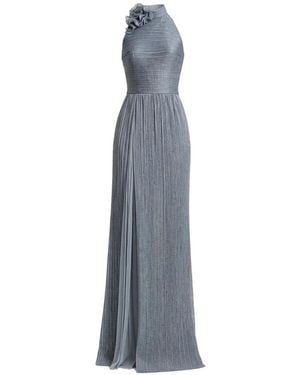 Gemy Maalouf Floral-Appliqué Gown - Blue