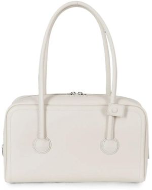 Marge Sherwood Small Boston Logo-Debossed Tote Bag - White
