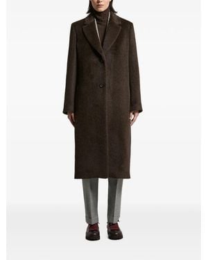 Peserico Single-Breasted Notched-Lapel Coat - Black